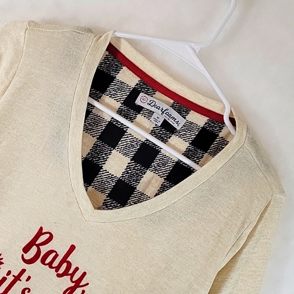 Dearfoams V-Neckline Pullover Long Sleeve Ivory Sweater Size M - Picture 5 of 8